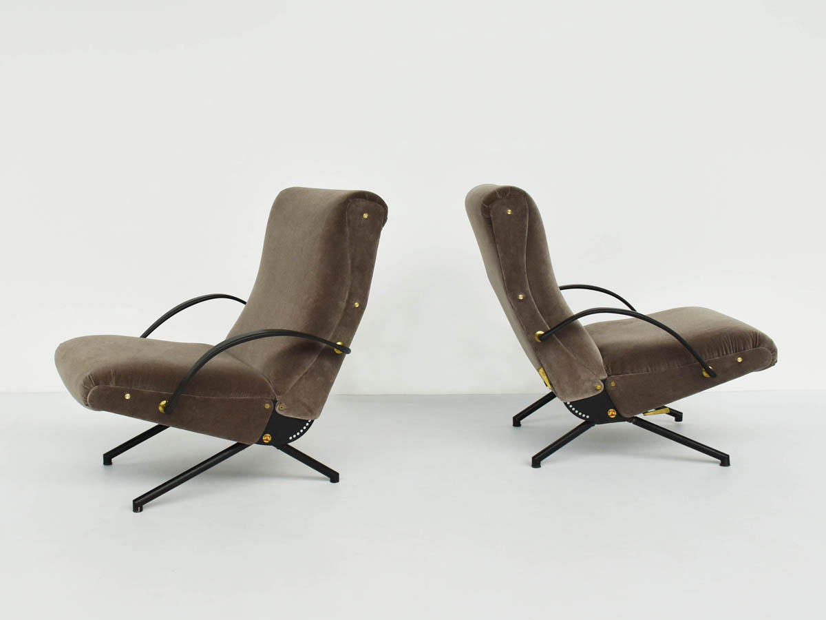 Two Fully Adjustable Armchairs mod. P40, First Edition
