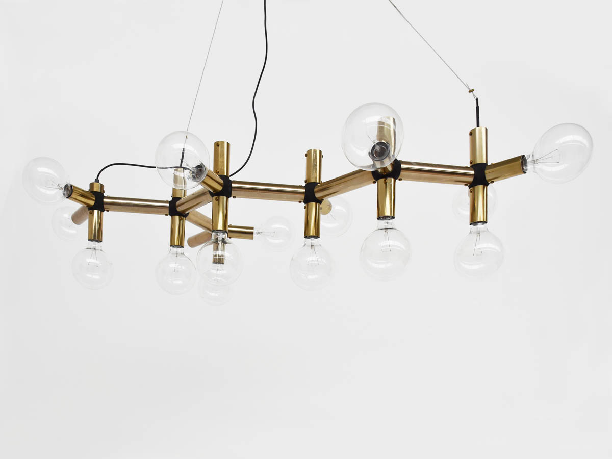 Special edition in Gold, Modular Sculpture Chandelier Light mod. Lichtplastik