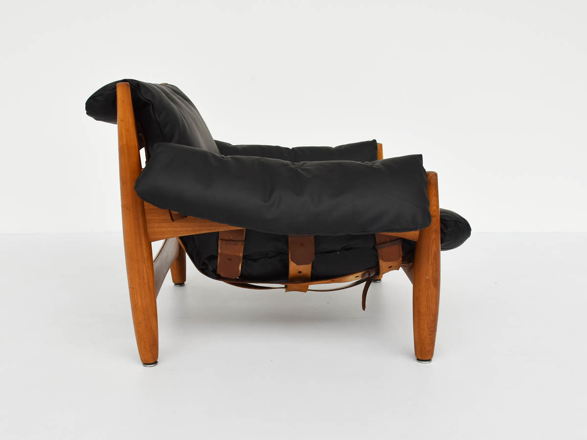 Comfortable Armchair mod. Sheriff in New Black Leather