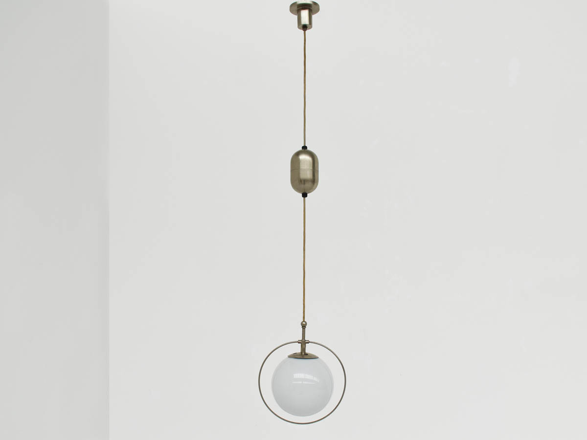 Saturn Chandelier with Counterweight, 1910 Bauhaus Switzerland