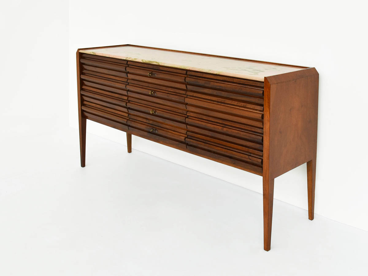 Mobile Sideboard Cassettiera con Marmo Rosa