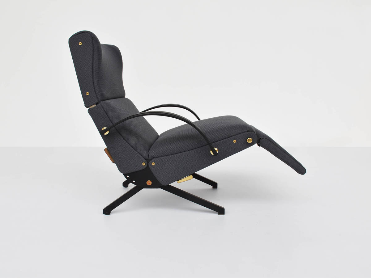 Fully adjustable armchair mod. P40, Original Tecno fabric
