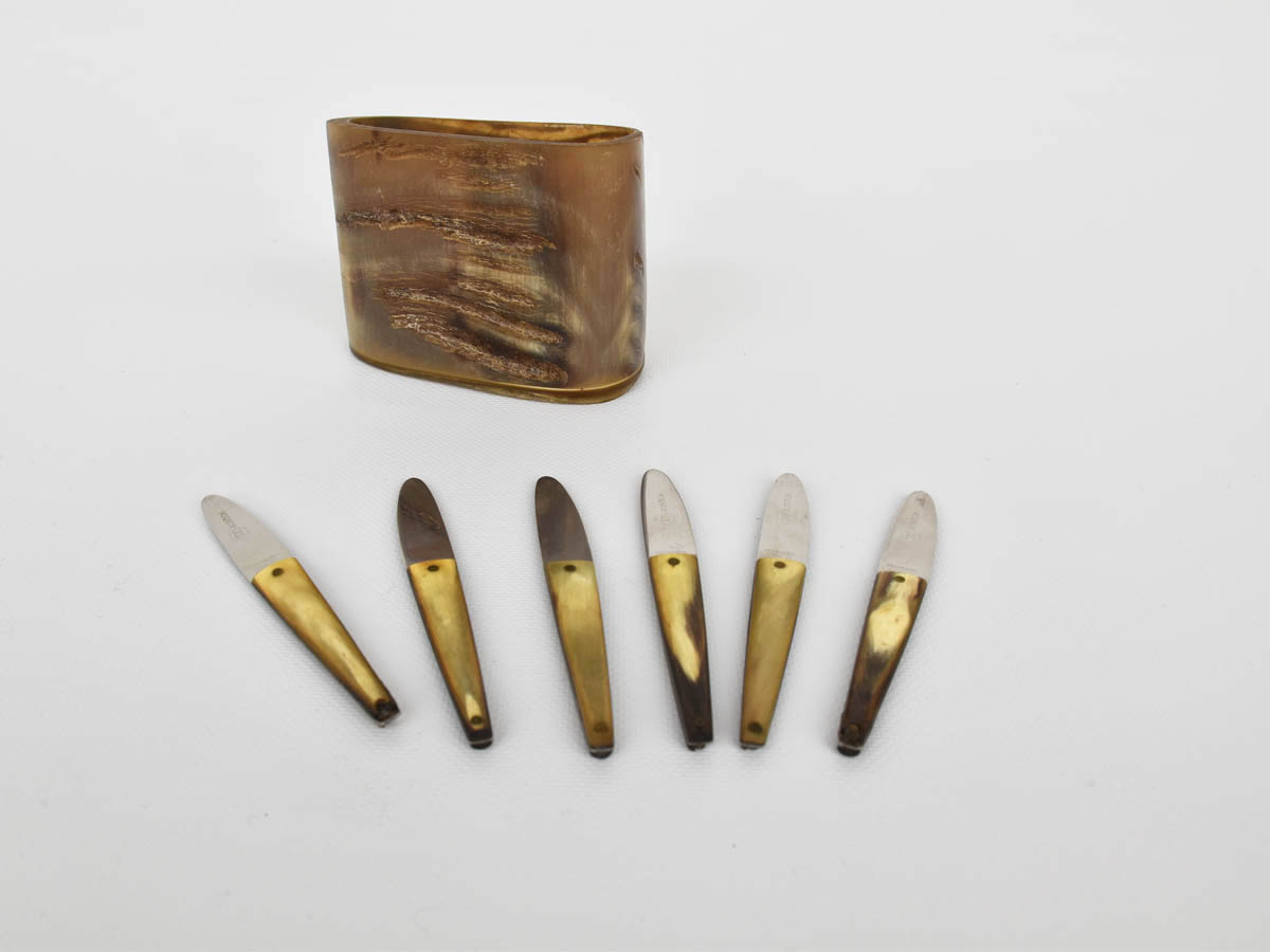 Small Bone Butter Knives with Bone Container