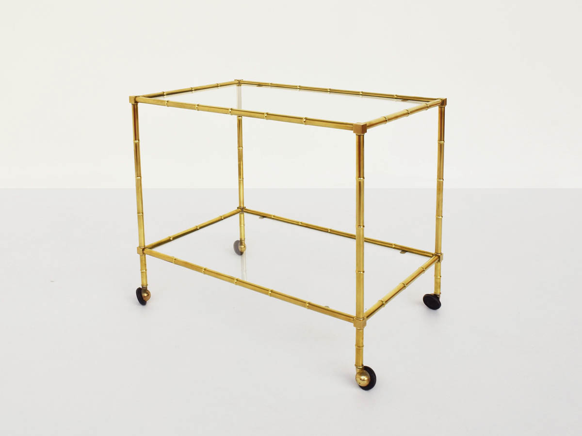 Brass Bamboo Serving Table