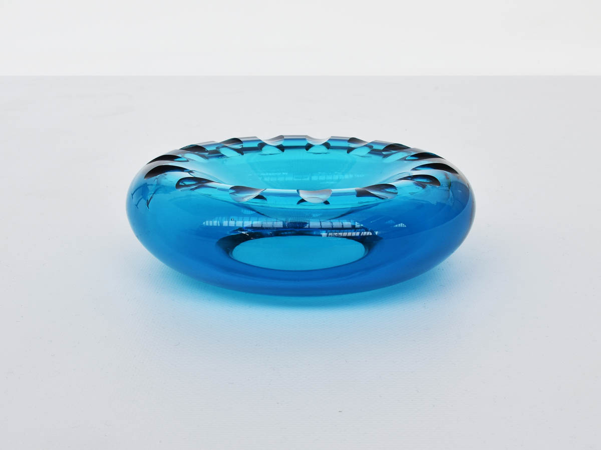 Blue Solid Glass Ashtray  mod. Urchin