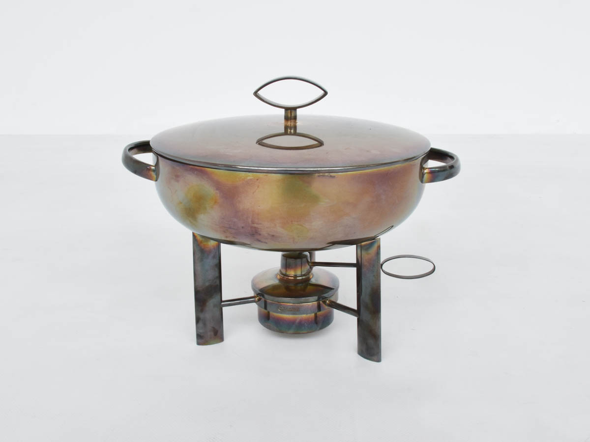 Set de chauffe-fondue ou chauffe-plats Stylis shilver mod. Altana