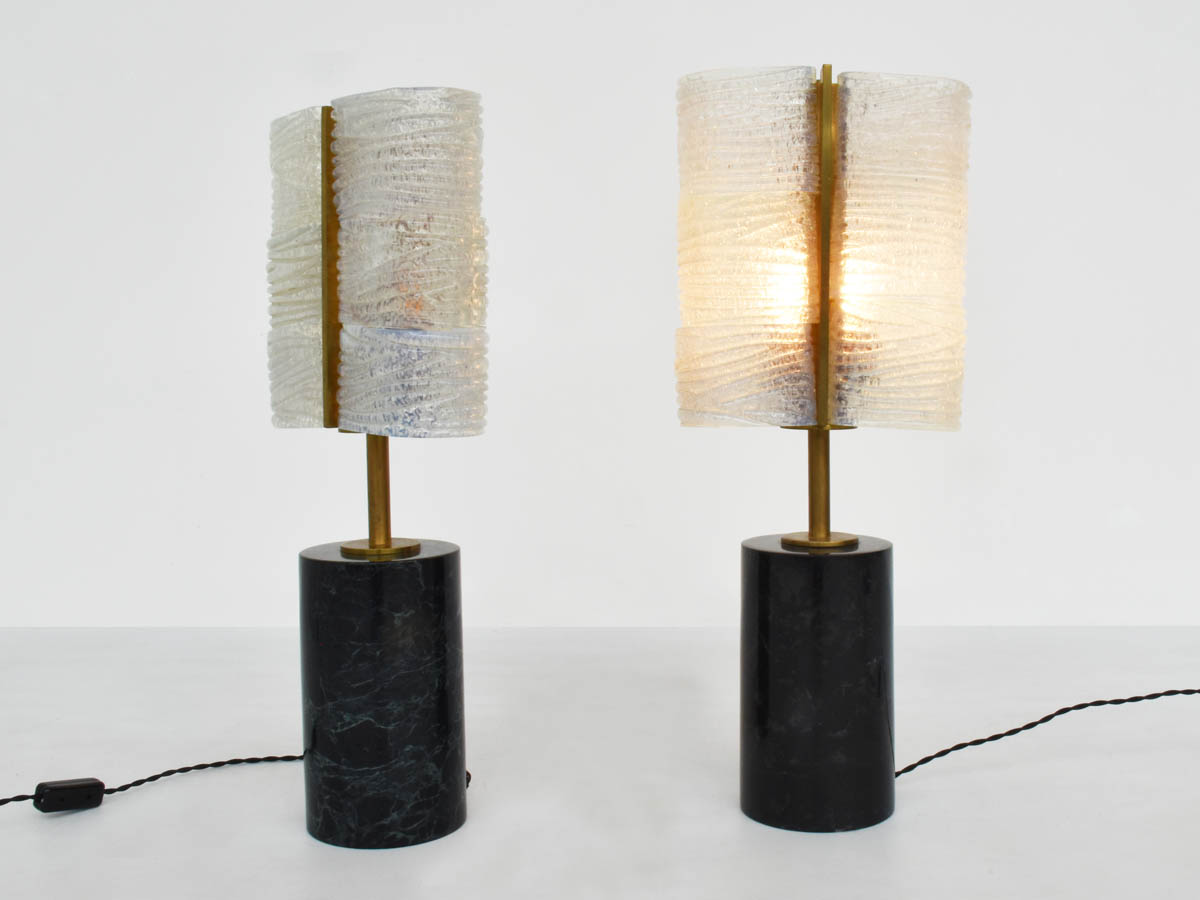 1920 Barovier glasses upcycling table lamps