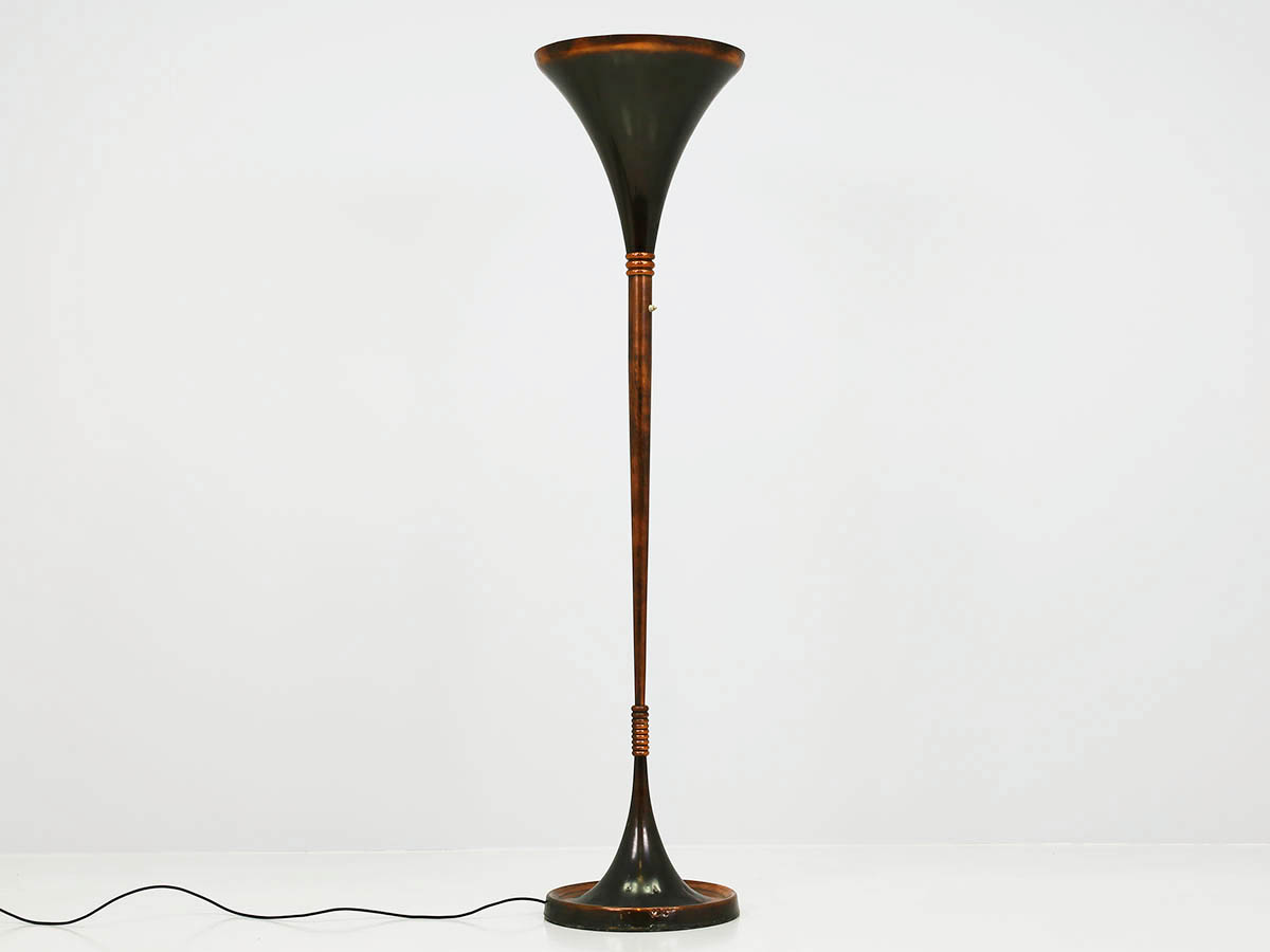 Large italian Art Deco copper luminator