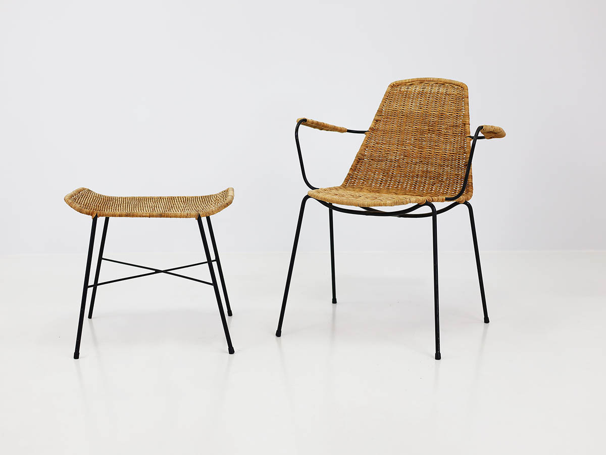 Item nr: 26046 - Chair and stool model Basket Chair and stool model Basket