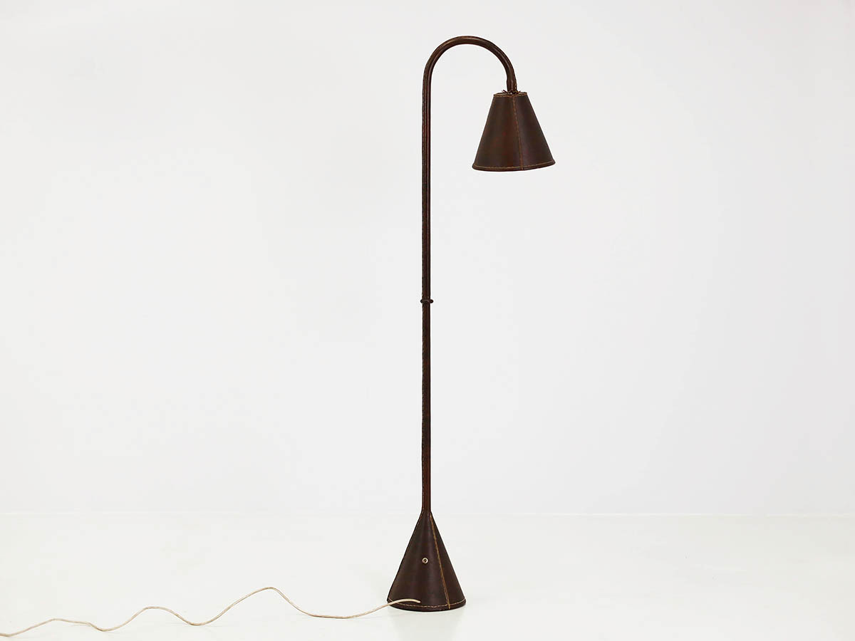 Item nr: 26054 - Leather reading floor lamp Leather reading floor lamp