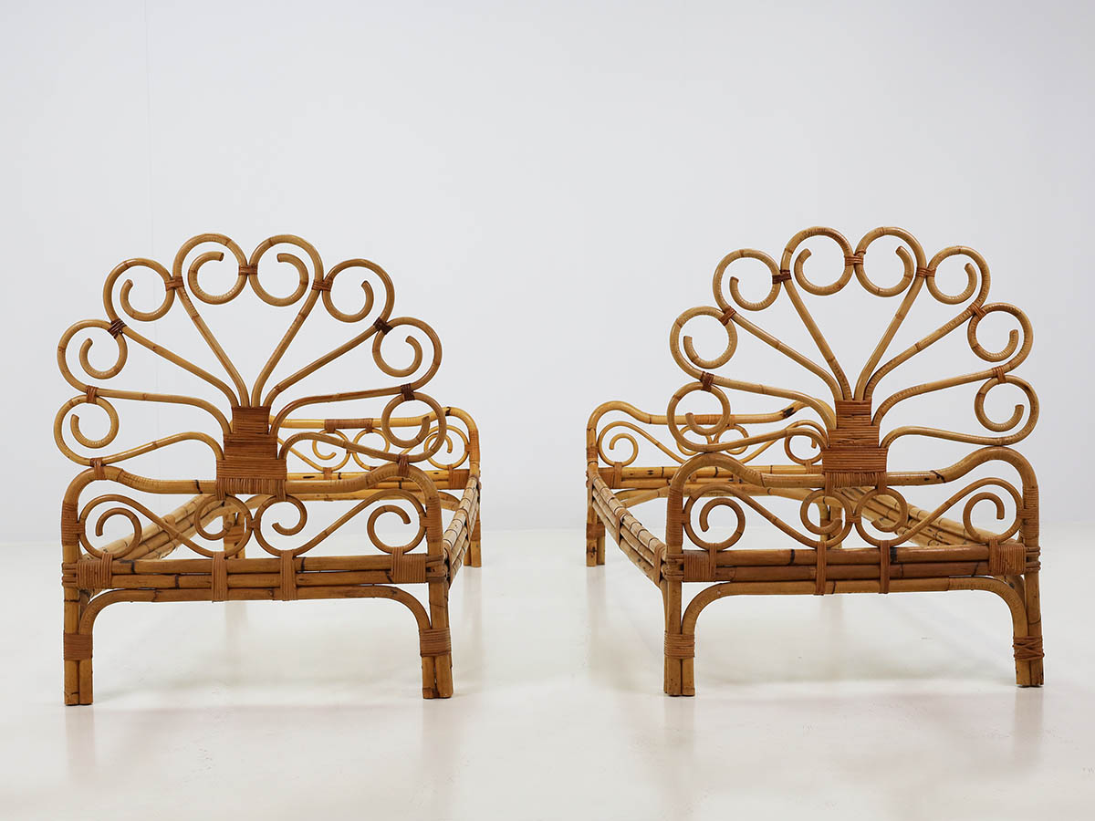 Pair of rattan day bed model Peacock