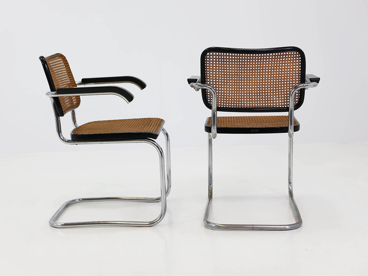 Rare First Edition by Wohnbedarf 1950, Chair with armrests mod. Cesca 64