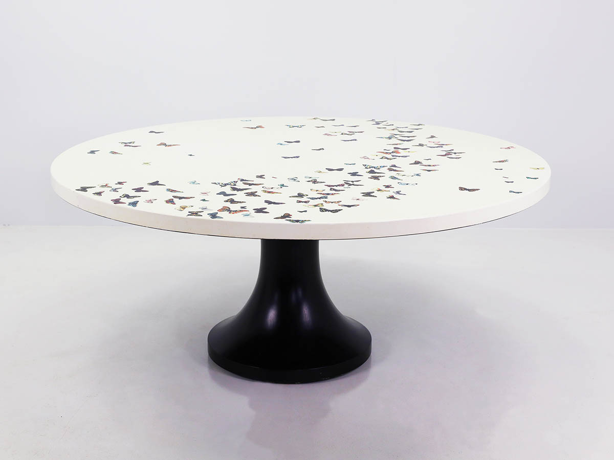 Superbe grande table à manger ronde, modèle Butterfly