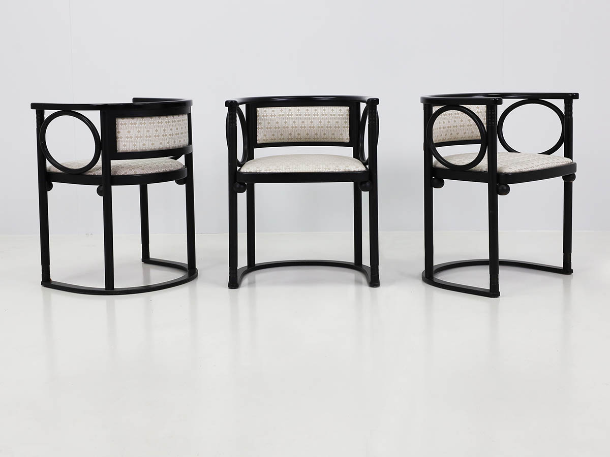 Fledermaus Cabaret Chairs with original Hoffmann fabric, 3 available